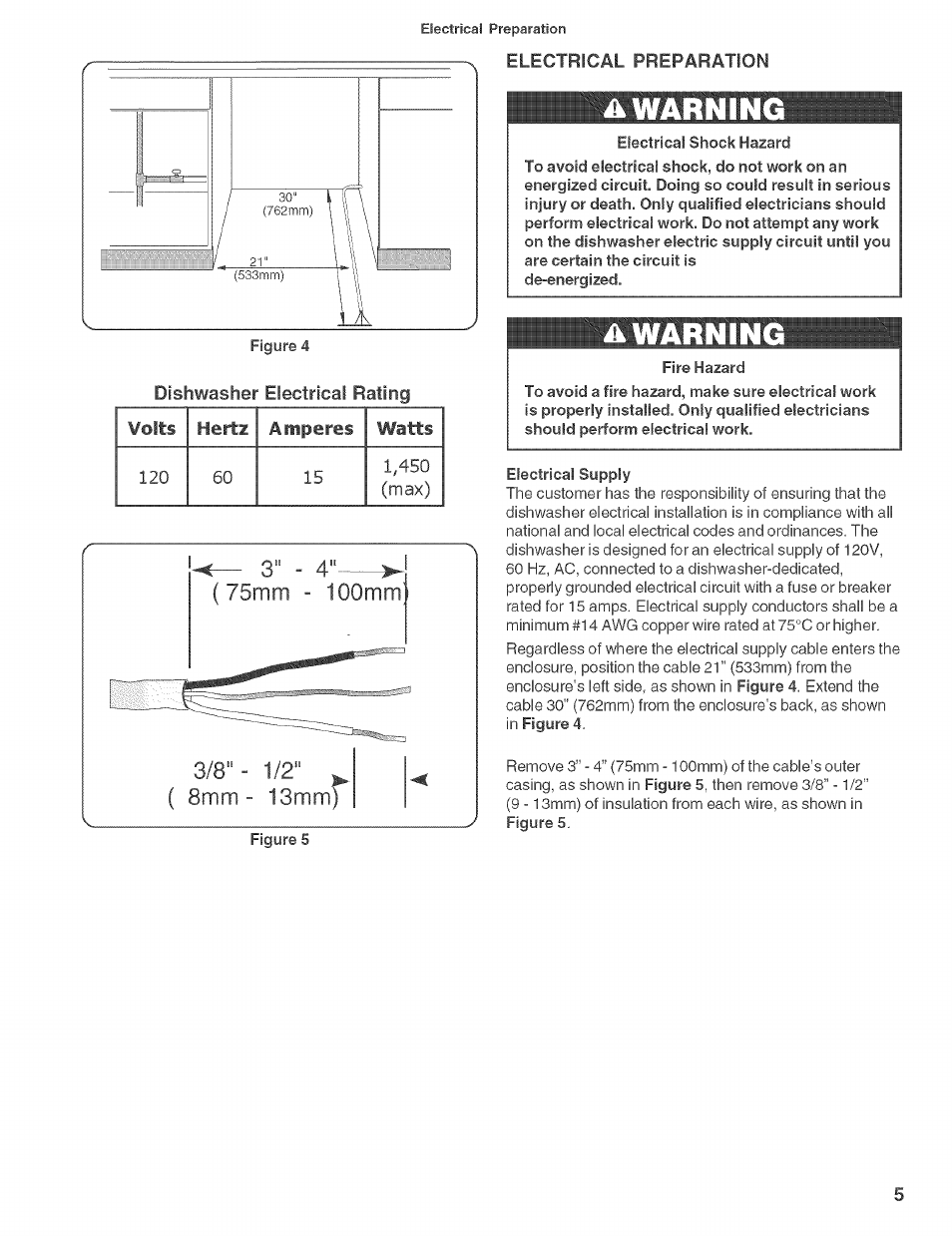 Electrical preparation, Awarnin | Bosch SHE660 User Manual | Page 6 / 21