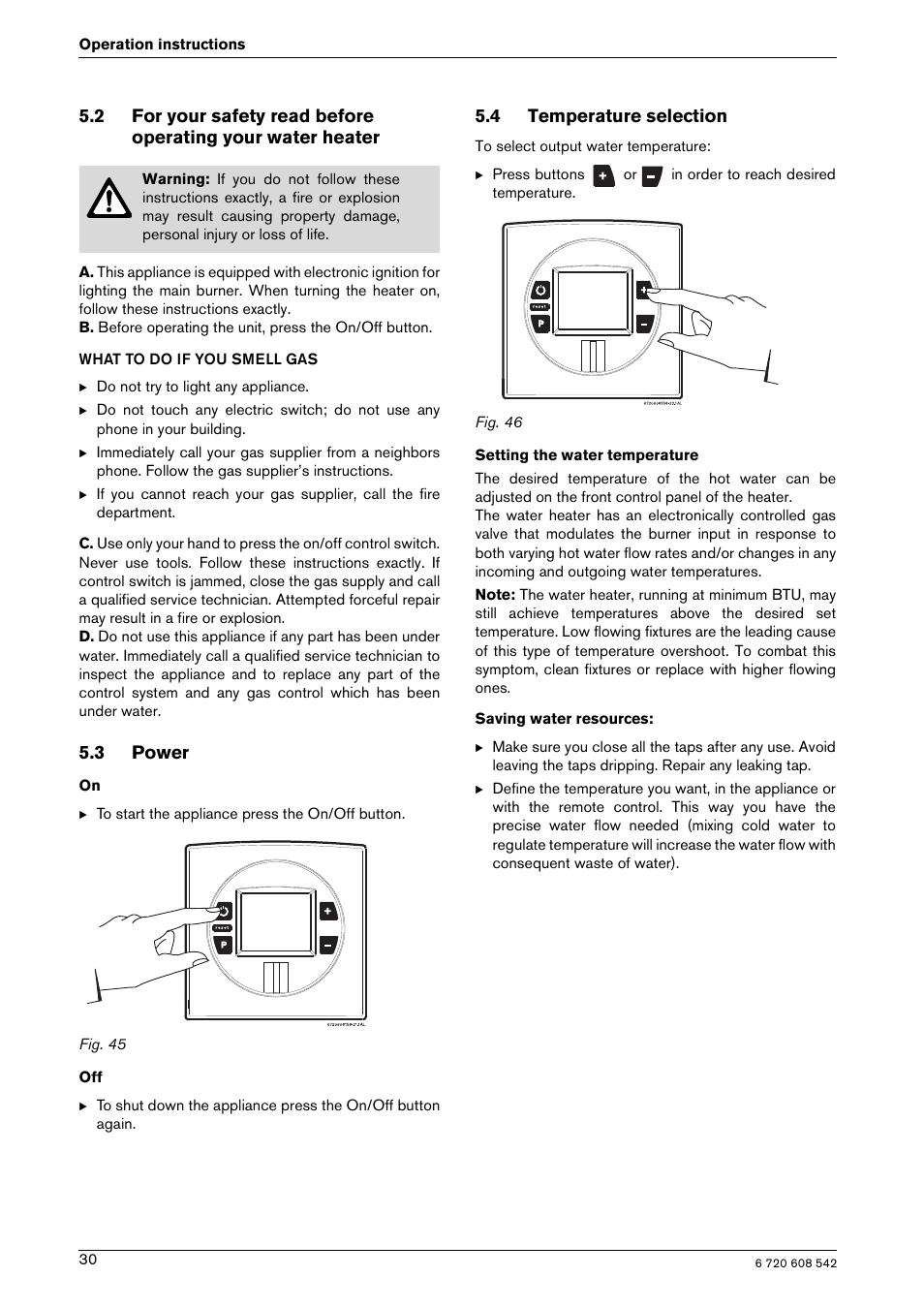 3 power, 4 temperature selection | Bosch GWH 2700 ES LP User Manual | Page 30 / 60