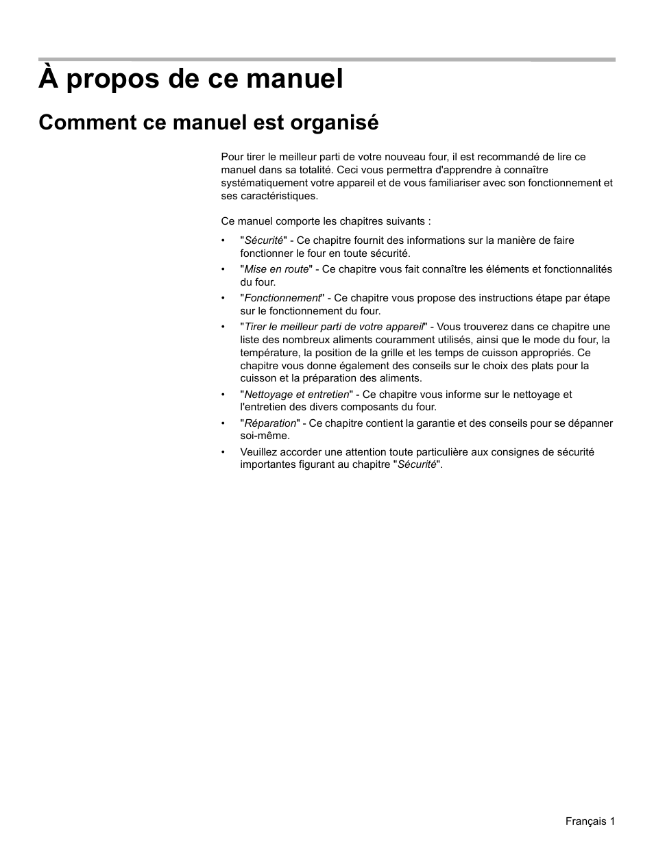 À propos de ce manuel, Comment ce manuel est organisé | Bosch HBL34 User Manual | Page 40 / 120