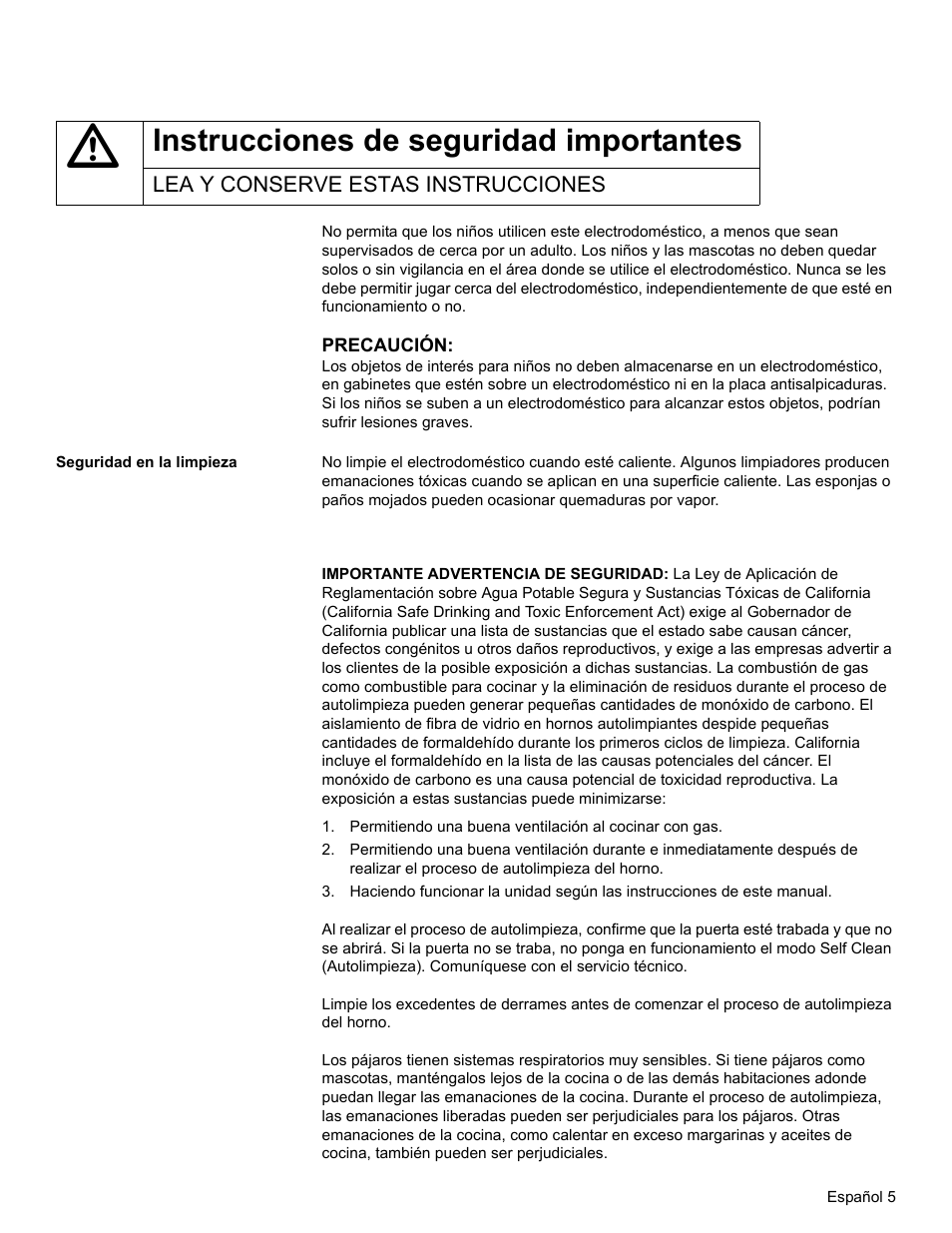 Instrucciones de seguridad importantes, Lea y conserve estas instrucciones, Seguridad en la limpieza | Bosch HBL34 User Manual | Page 84 / 120