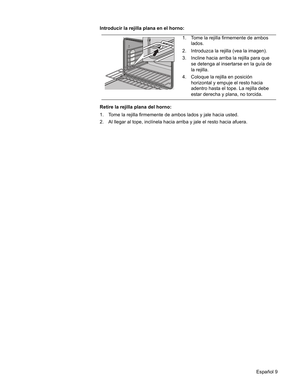 Tome la rejilla firmemente de ambos lados, Introduzca la rejilla (vea la imagen) | Bosch HBL34 User Manual | Page 88 / 120