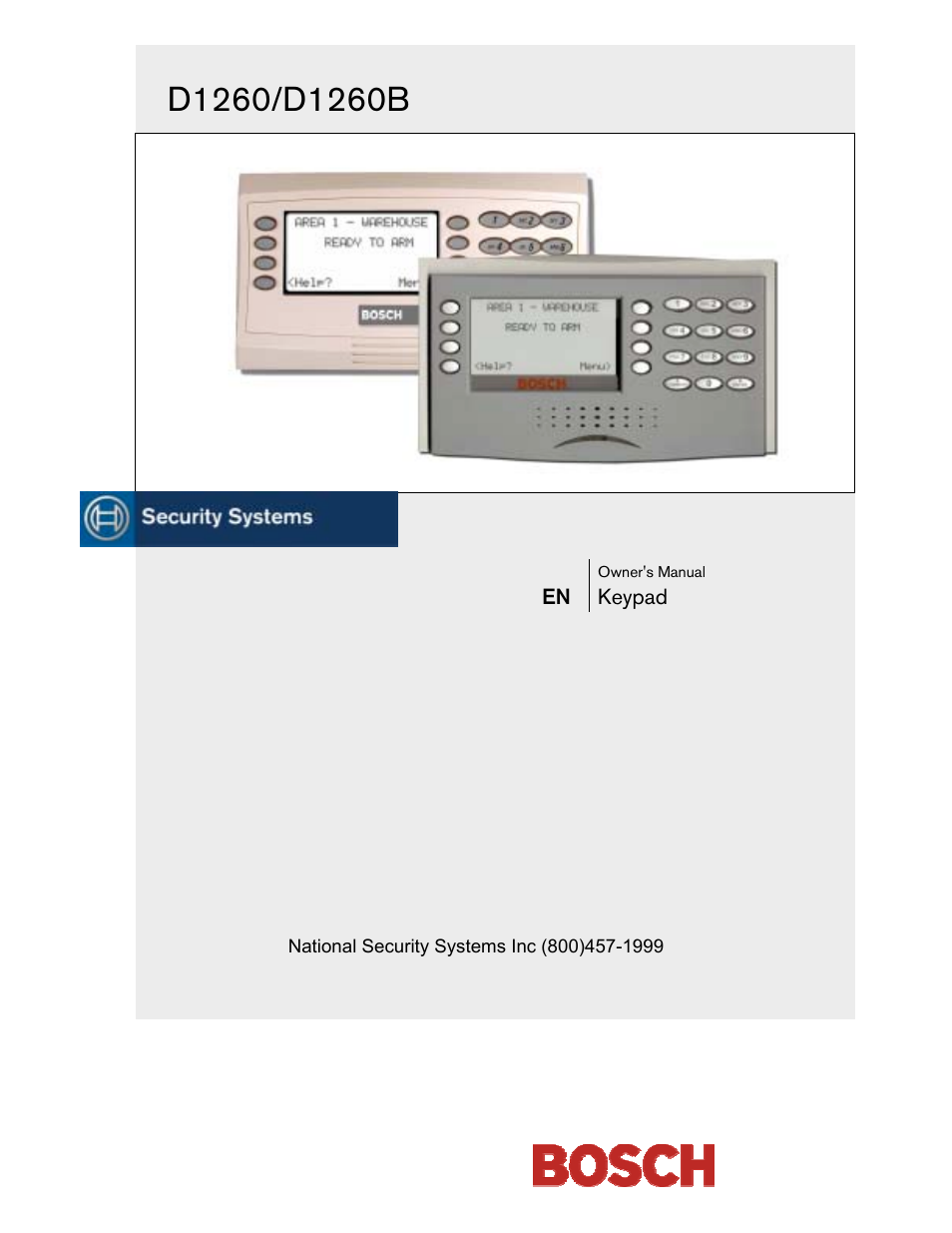 Bosch D1260 User Manual | 100 pages