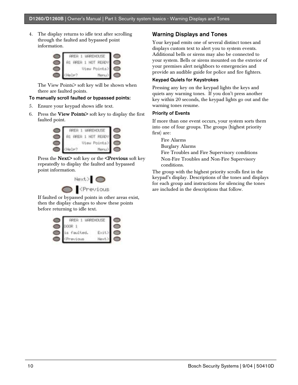 Bosch D1260 User Manual | Page 10 / 100