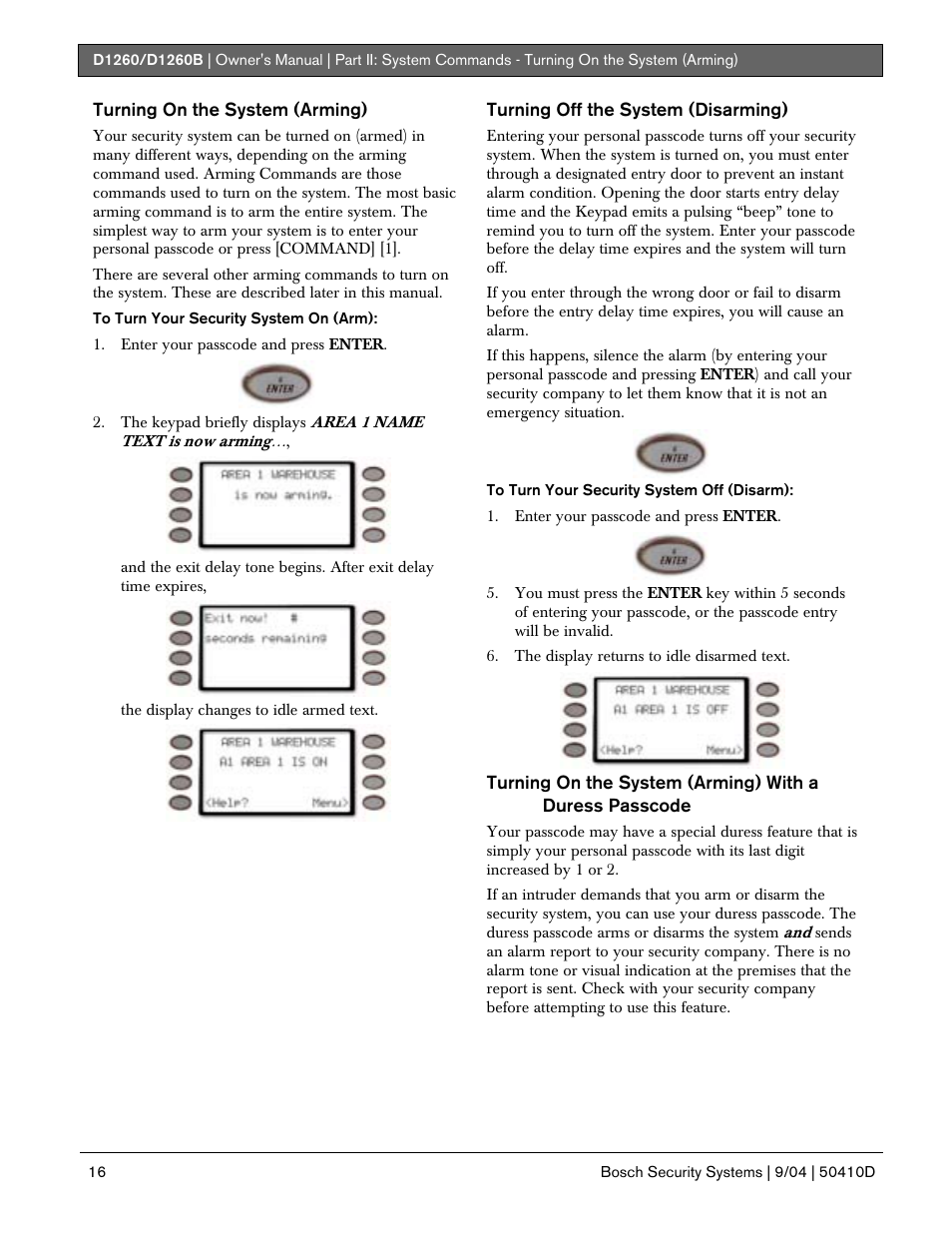Bosch D1260 User Manual | Page 16 / 100