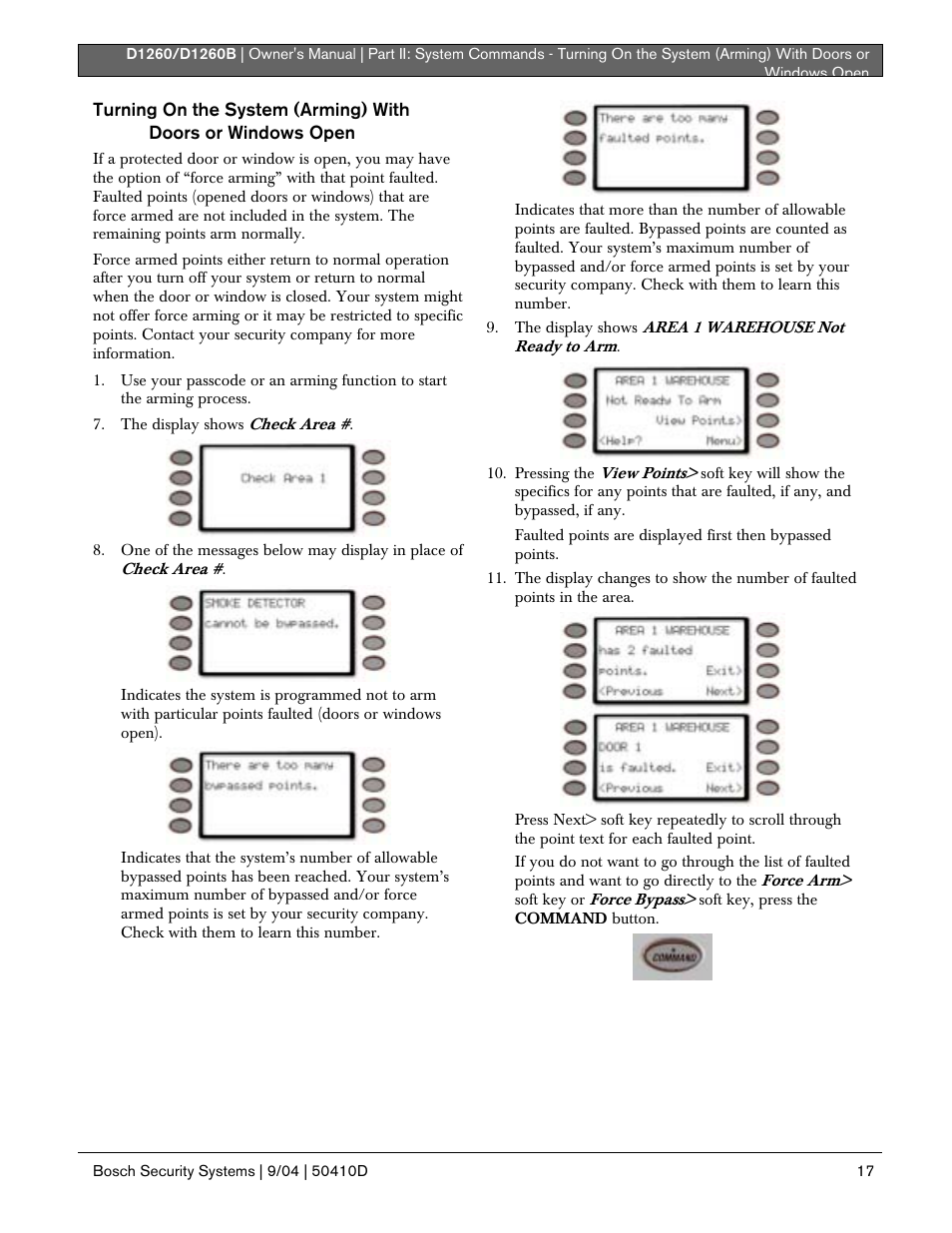 Bosch D1260 User Manual | Page 17 / 100