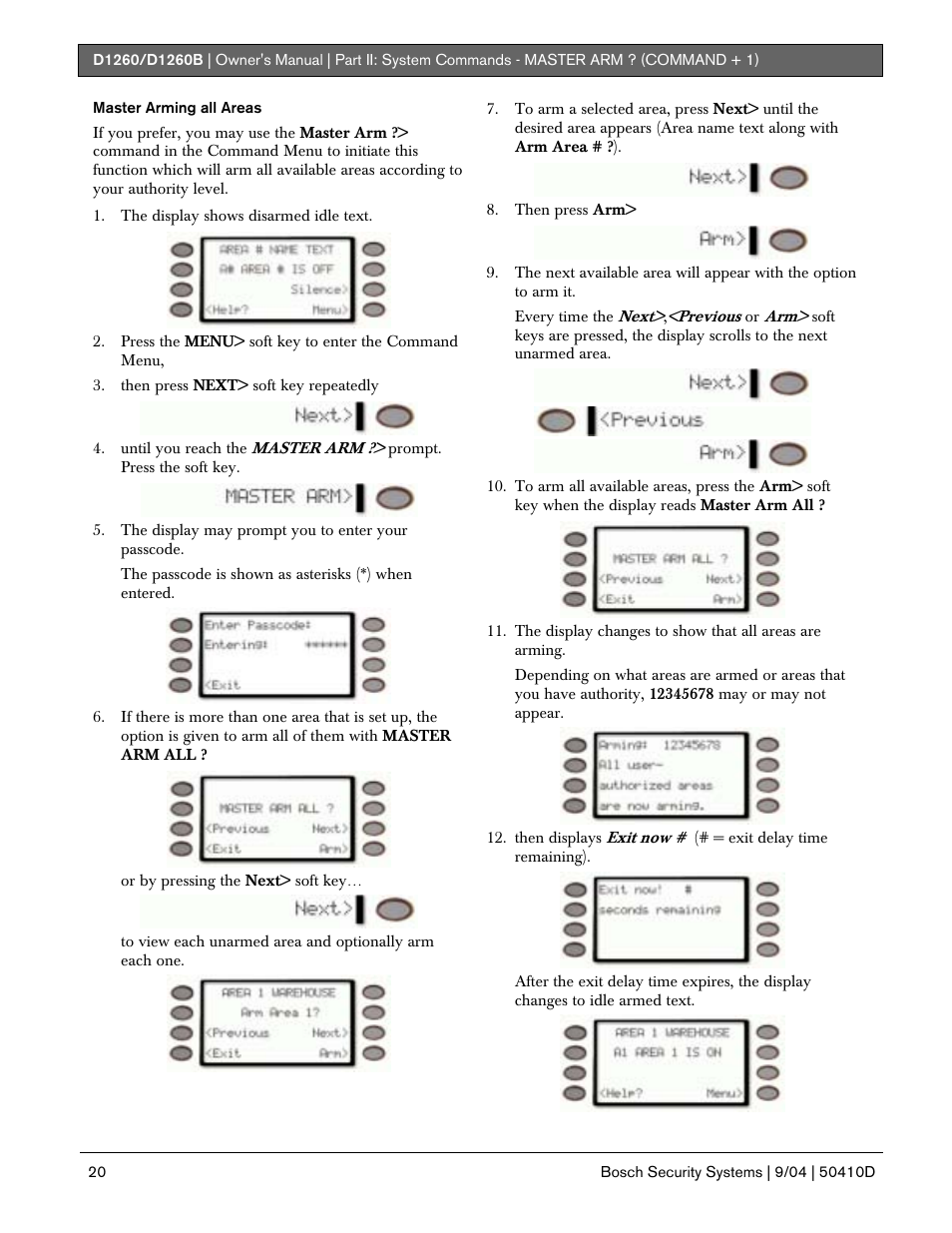 Bosch D1260 User Manual | Page 20 / 100