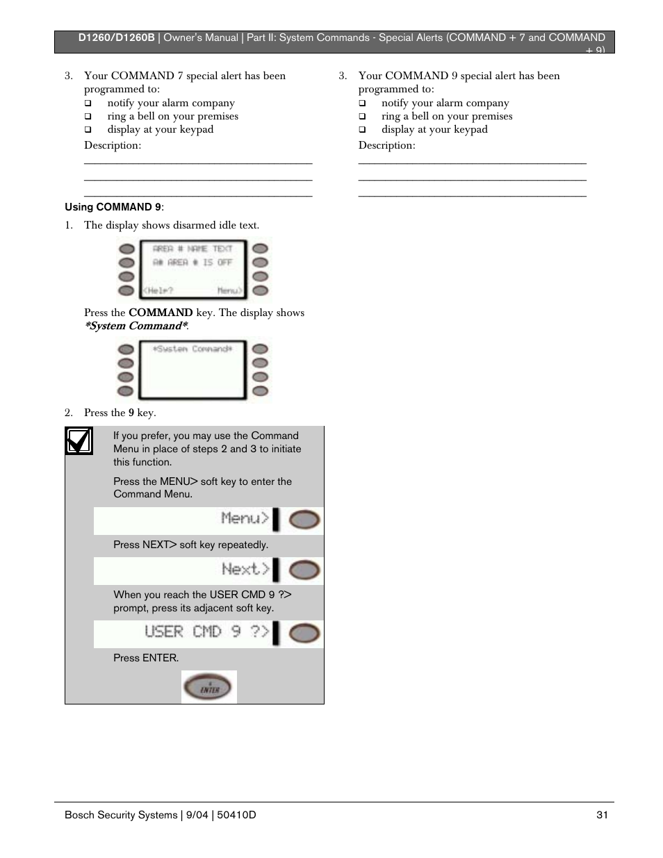Bosch D1260 User Manual | Page 31 / 100