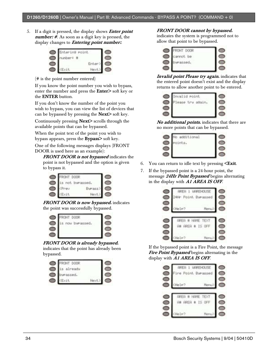 Bosch D1260 User Manual | Page 34 / 100