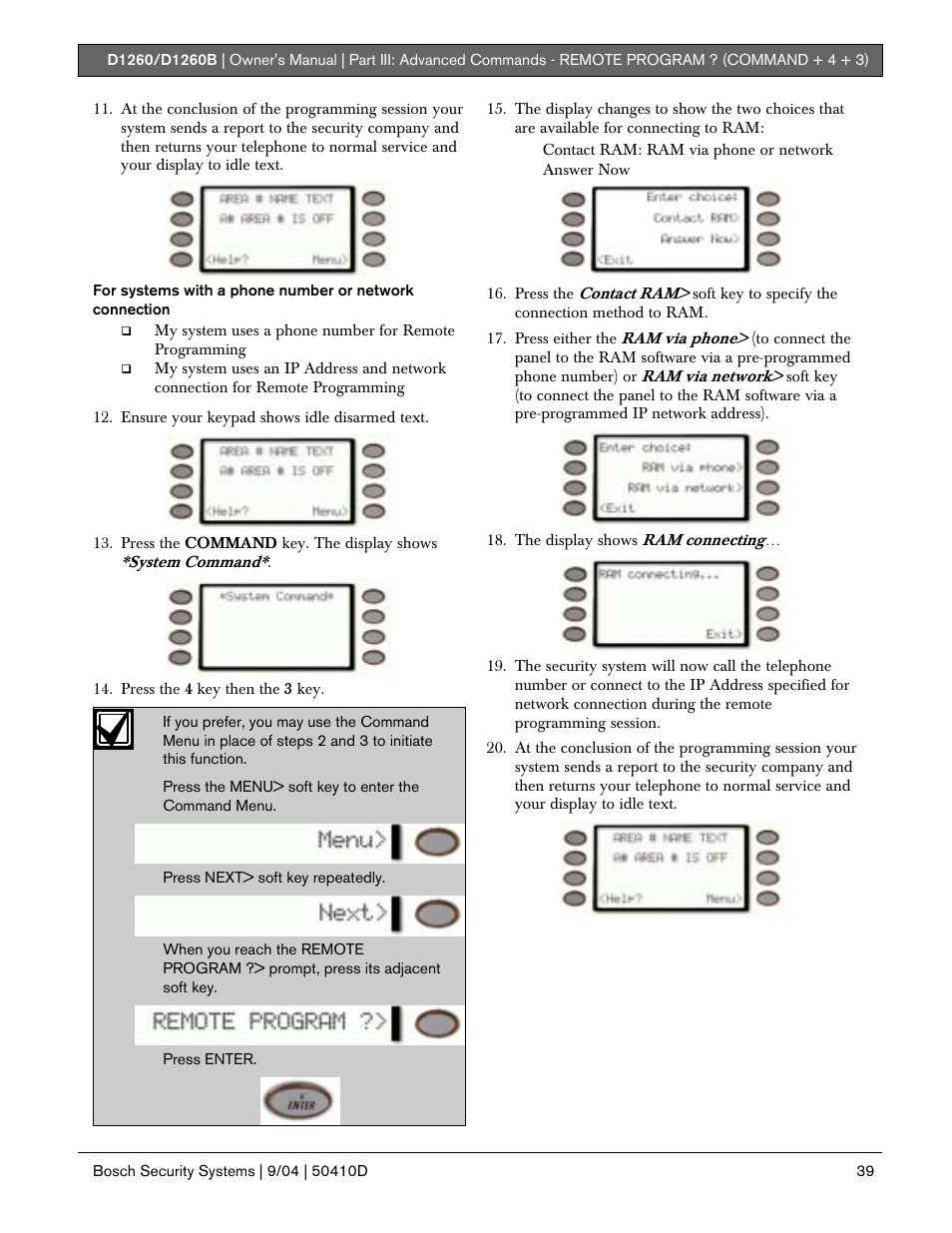 Bosch D1260 User Manual | Page 39 / 100