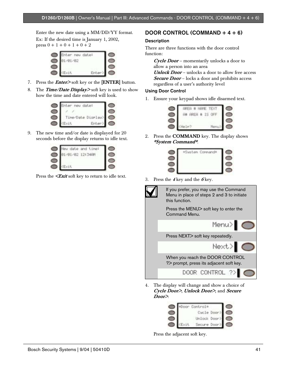Bosch D1260 User Manual | Page 41 / 100