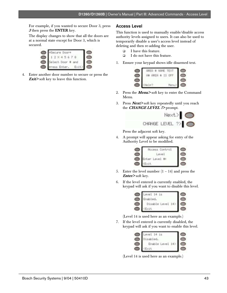 Bosch D1260 User Manual | Page 43 / 100