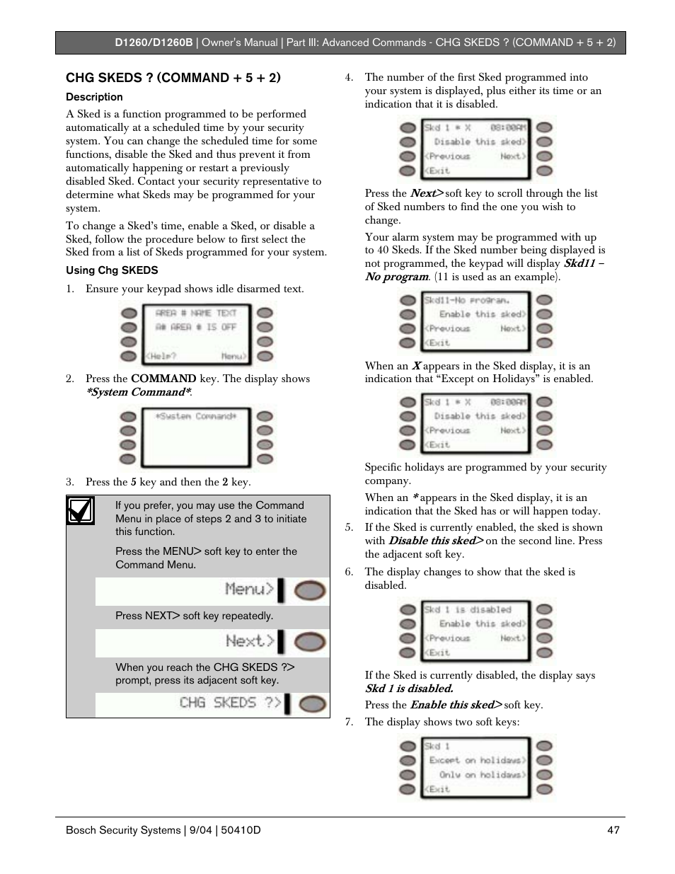 Bosch D1260 User Manual | Page 47 / 100