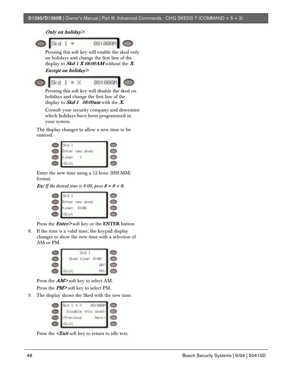 Bosch D1260 User Manual | Page 48 / 100