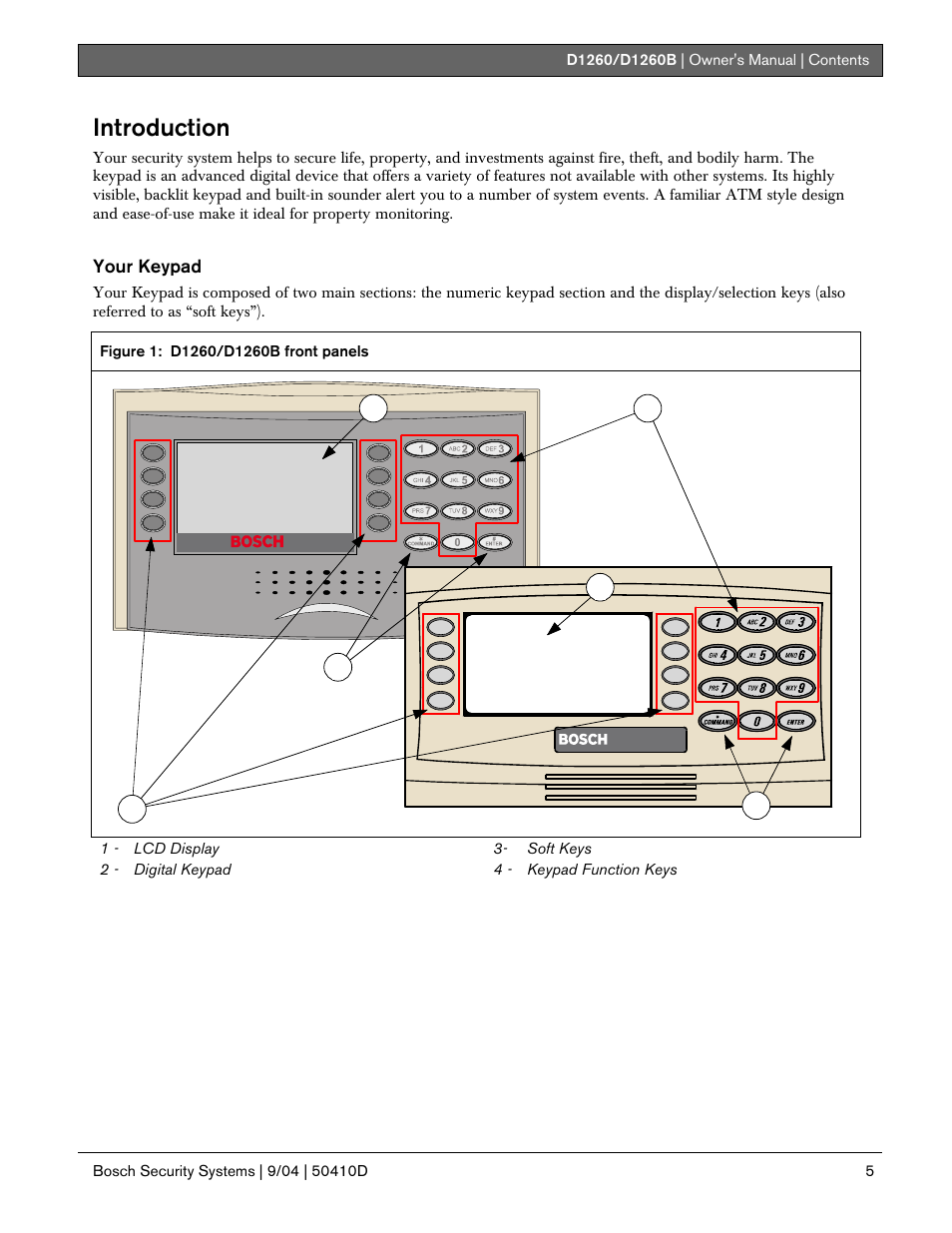 Introduction | Bosch D1260 User Manual | Page 5 / 100