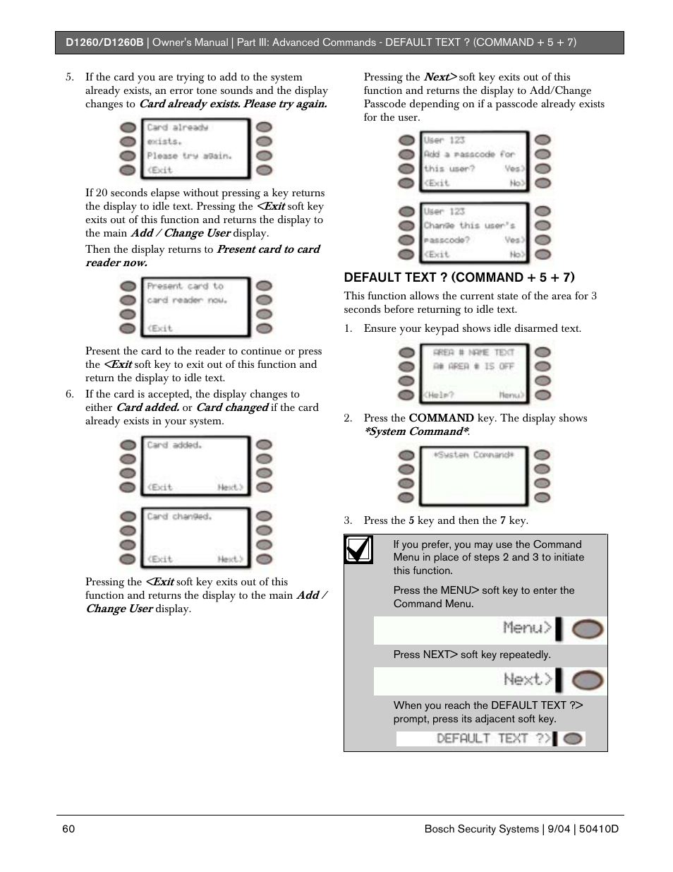 Bosch D1260 User Manual | Page 60 / 100