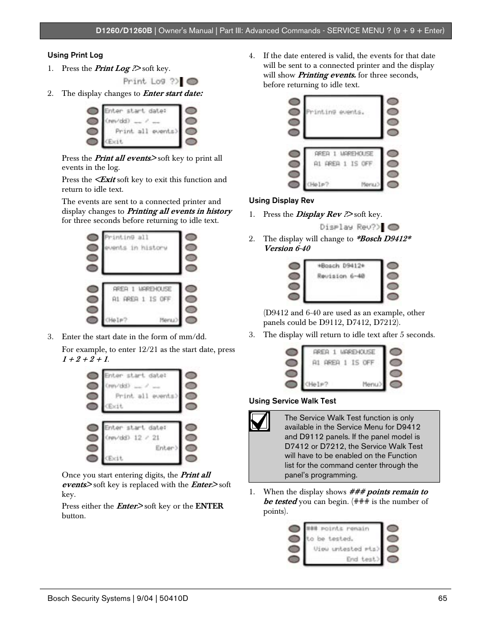 Bosch D1260 User Manual | Page 65 / 100