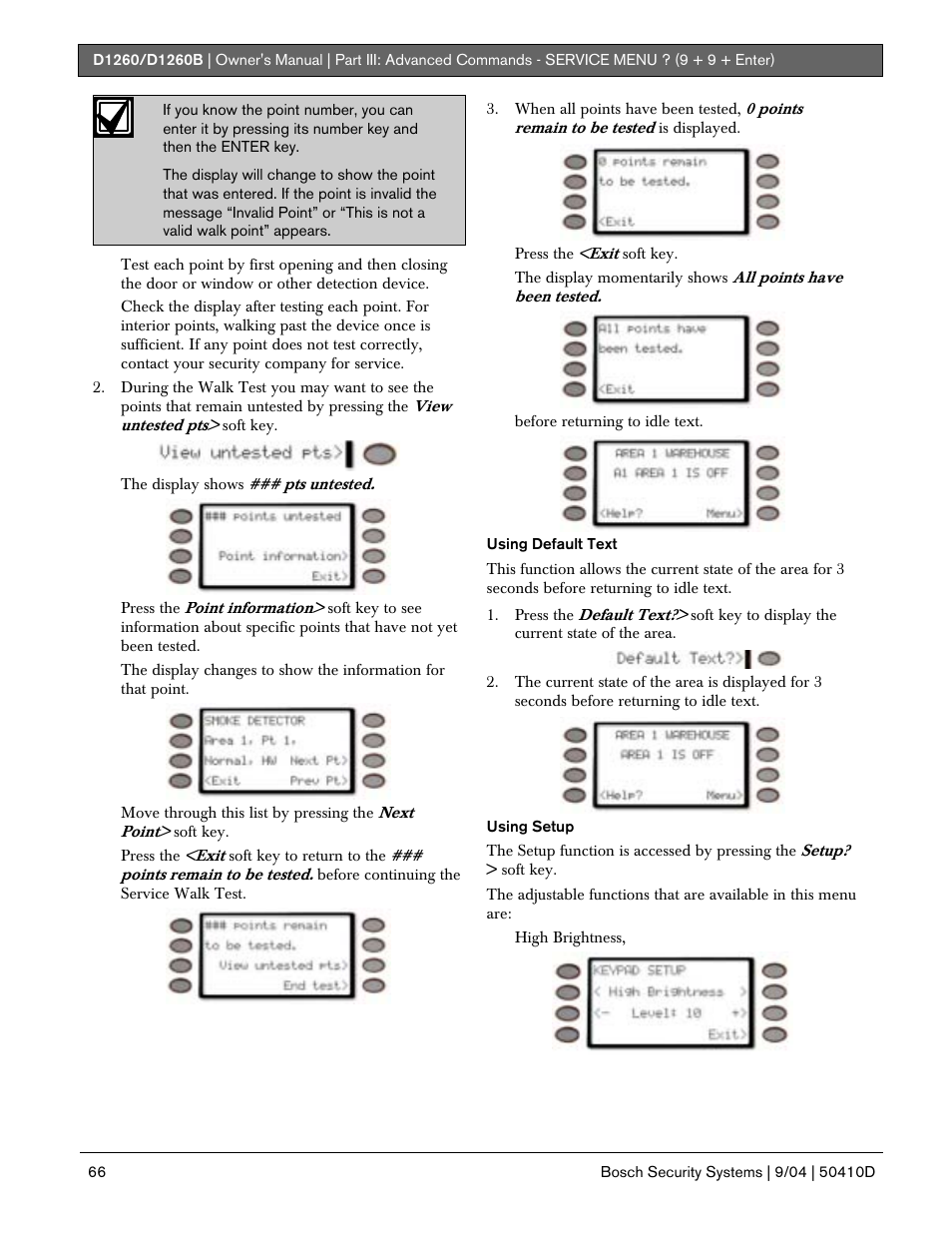 Bosch D1260 User Manual | Page 66 / 100