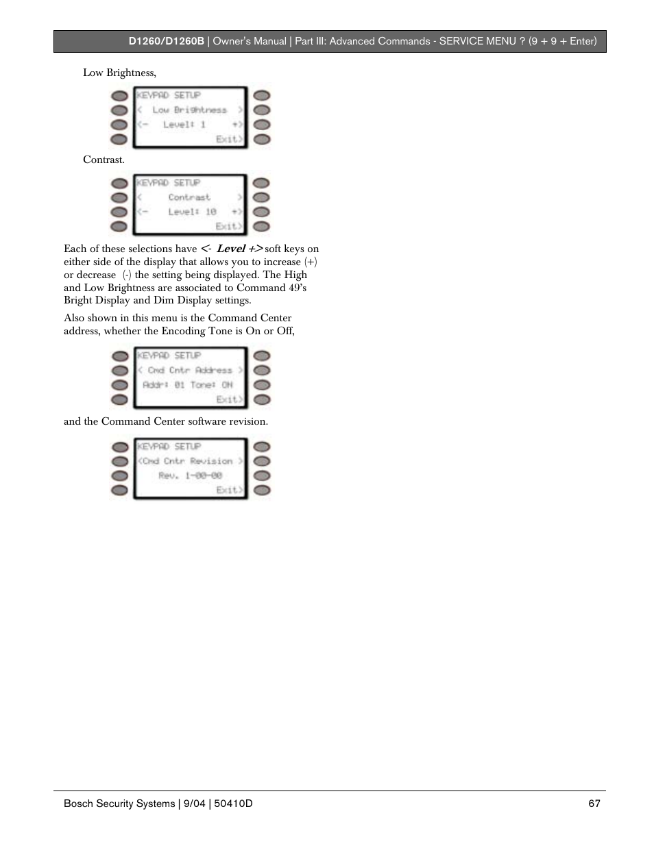 Bosch D1260 User Manual | Page 67 / 100