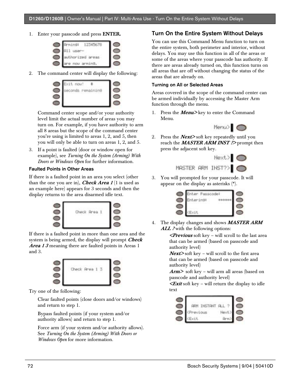 Bosch D1260 User Manual | Page 72 / 100