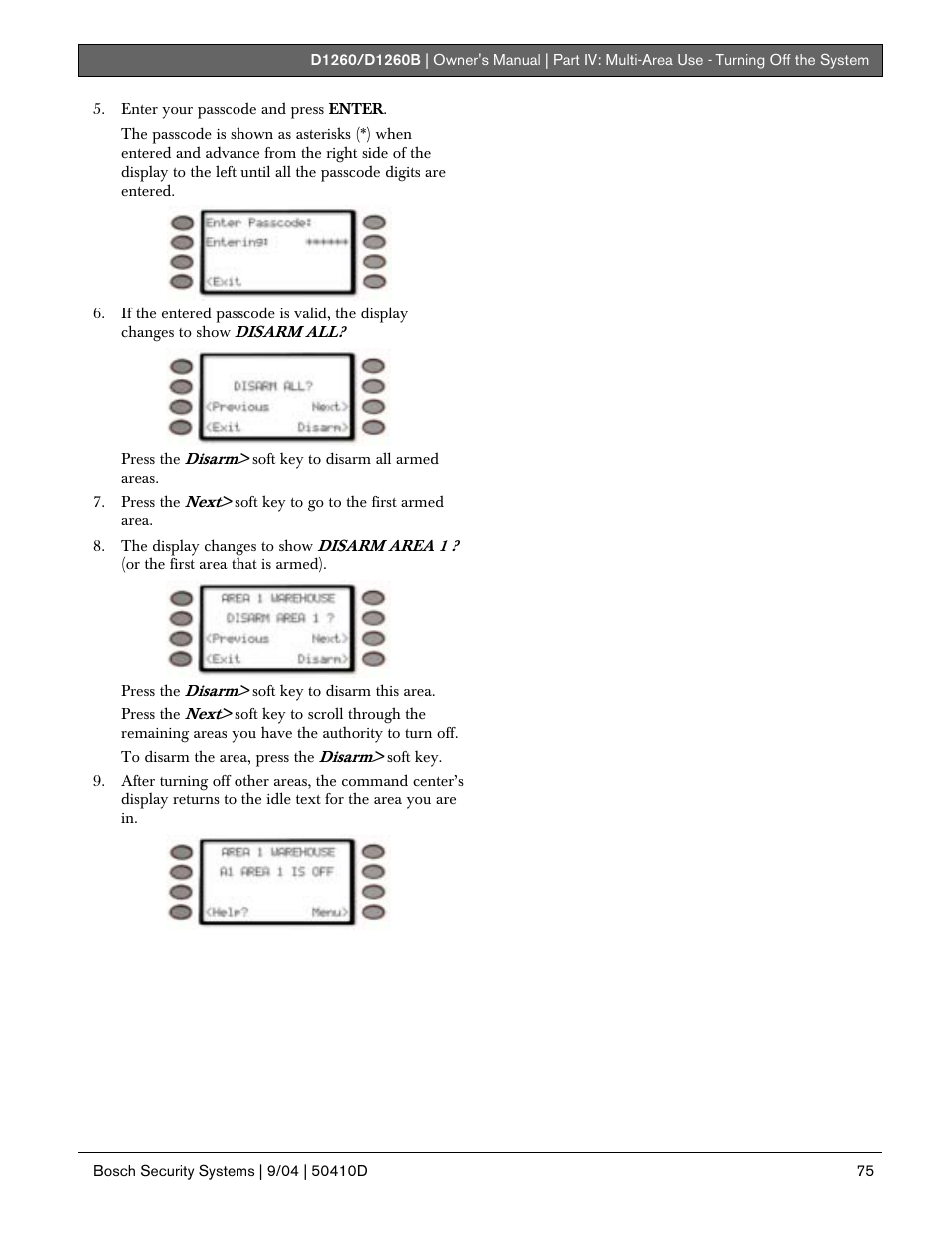 Bosch D1260 User Manual | Page 75 / 100