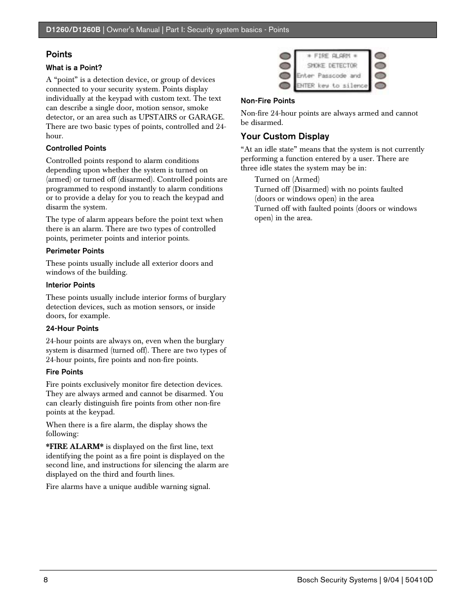 Bosch D1260 User Manual | Page 8 / 100