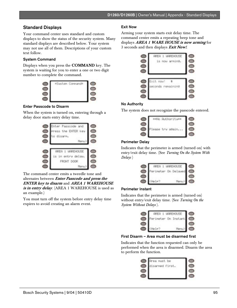 Bosch D1260 User Manual | Page 95 / 100