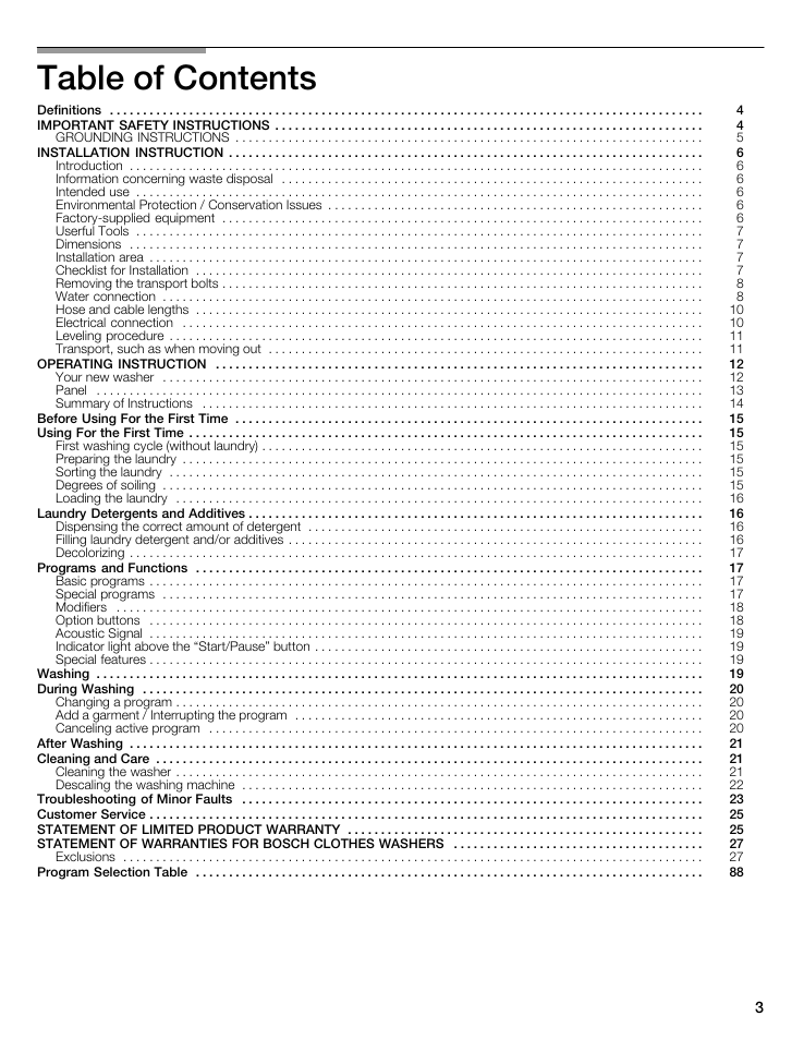 Bosch WFMC5301UC User Manual | Page 3 / 88