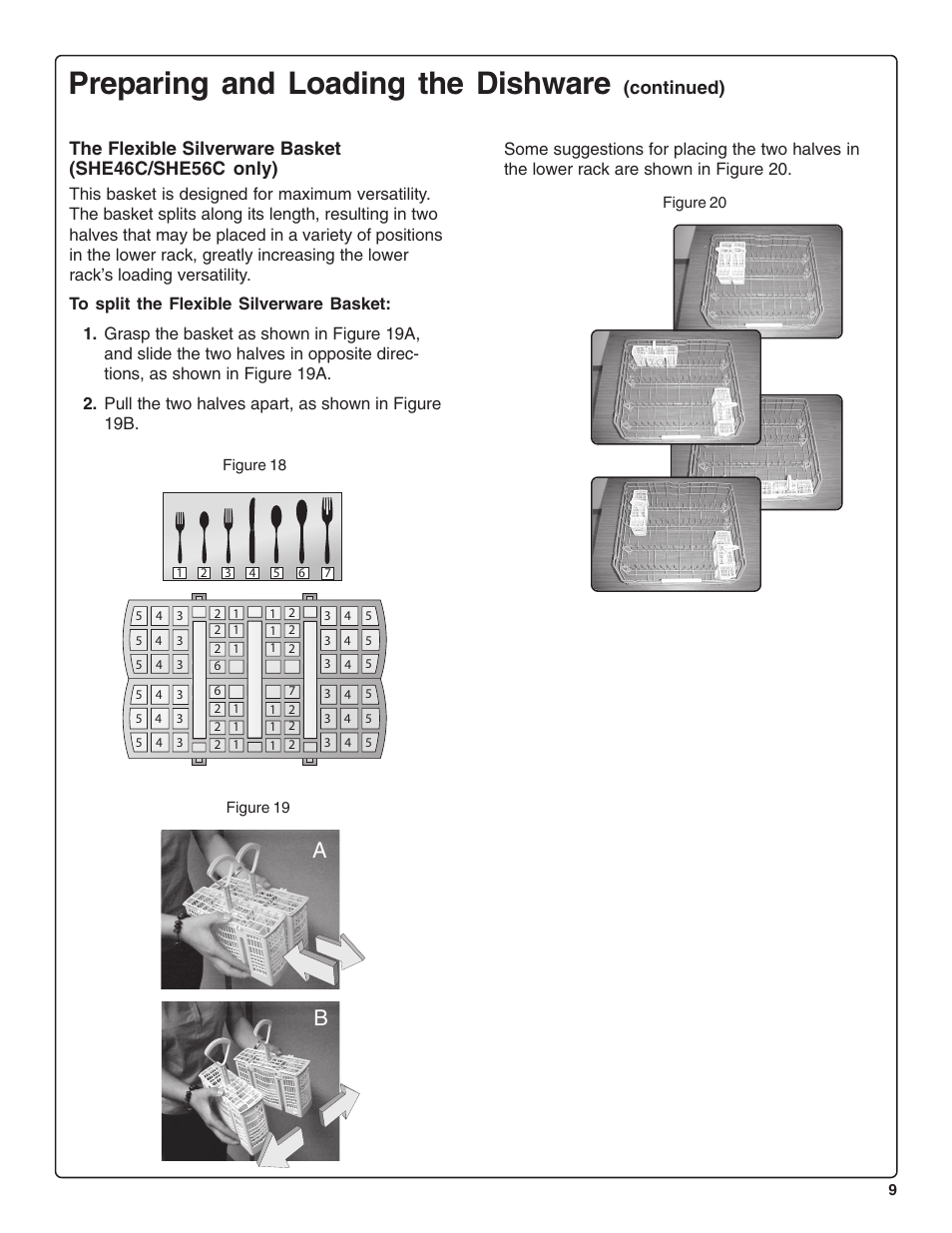 Preparing and loading the dishware, Continued) | Bosch SHE46C User Manual | Page 10 / 21