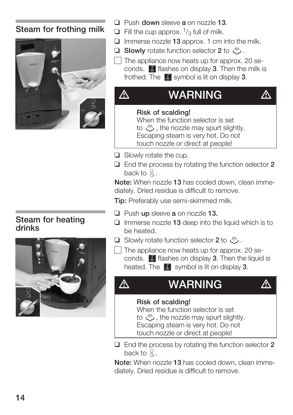 Dwarning d | Bosch TCA 6001 UC User Manual | Page 14 / 91