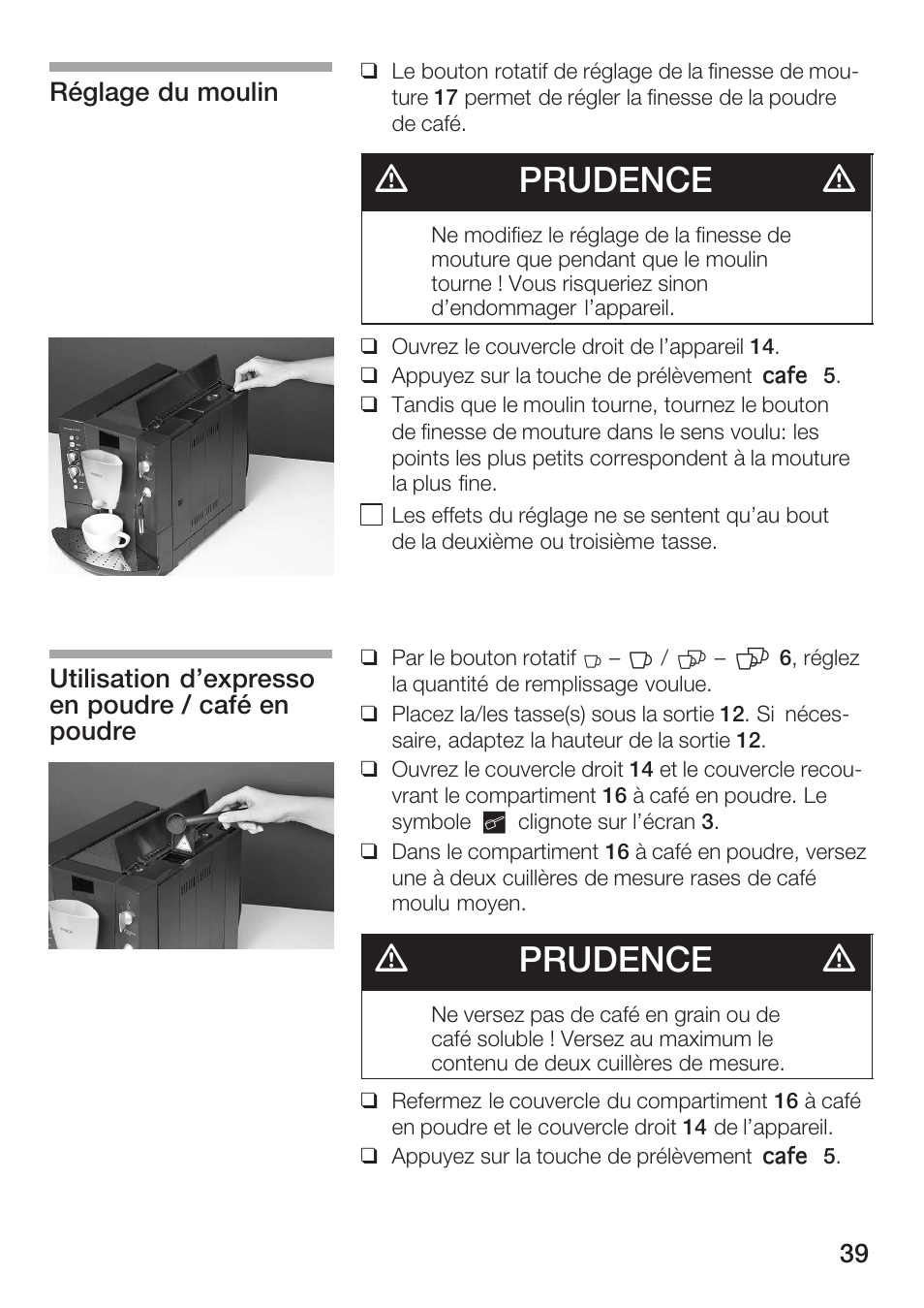 Dprudence d | Bosch TCA 6001 UC User Manual | Page 39 / 91