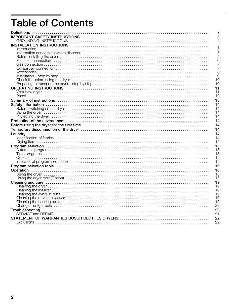 Bosch WTMC352SUC User Manual | Page 2 / 68