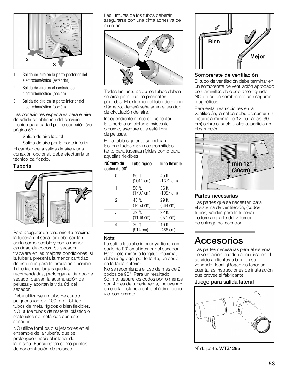 Accesorios | Bosch WTMC352SUC User Manual | Page 53 / 68