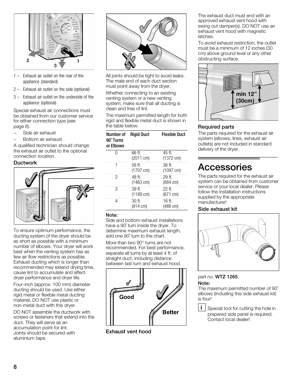 Accessories | Bosch WTMC352SUC User Manual | Page 8 / 68