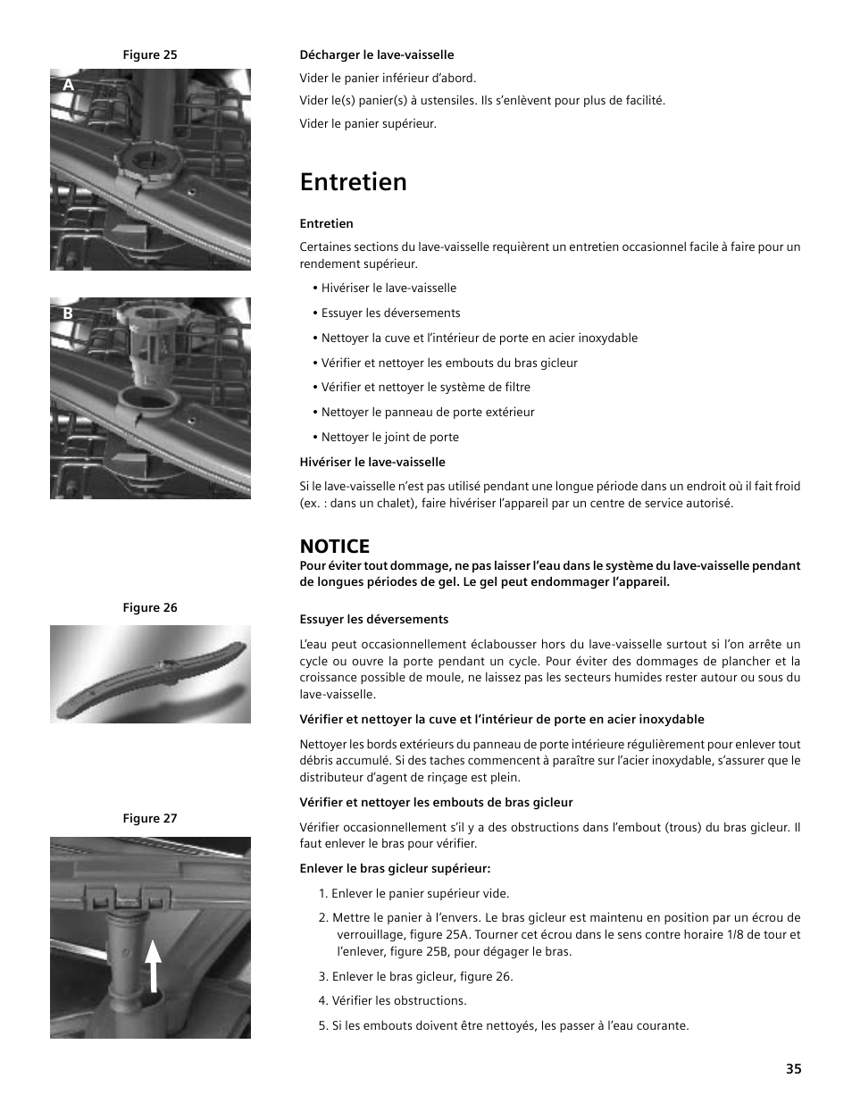 Entretien, Notice | Bosch SHE4AM User Manual | Page 35 / 64