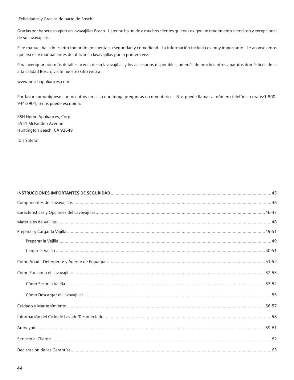 Bosch SHE4AM User Manual | Page 44 / 64