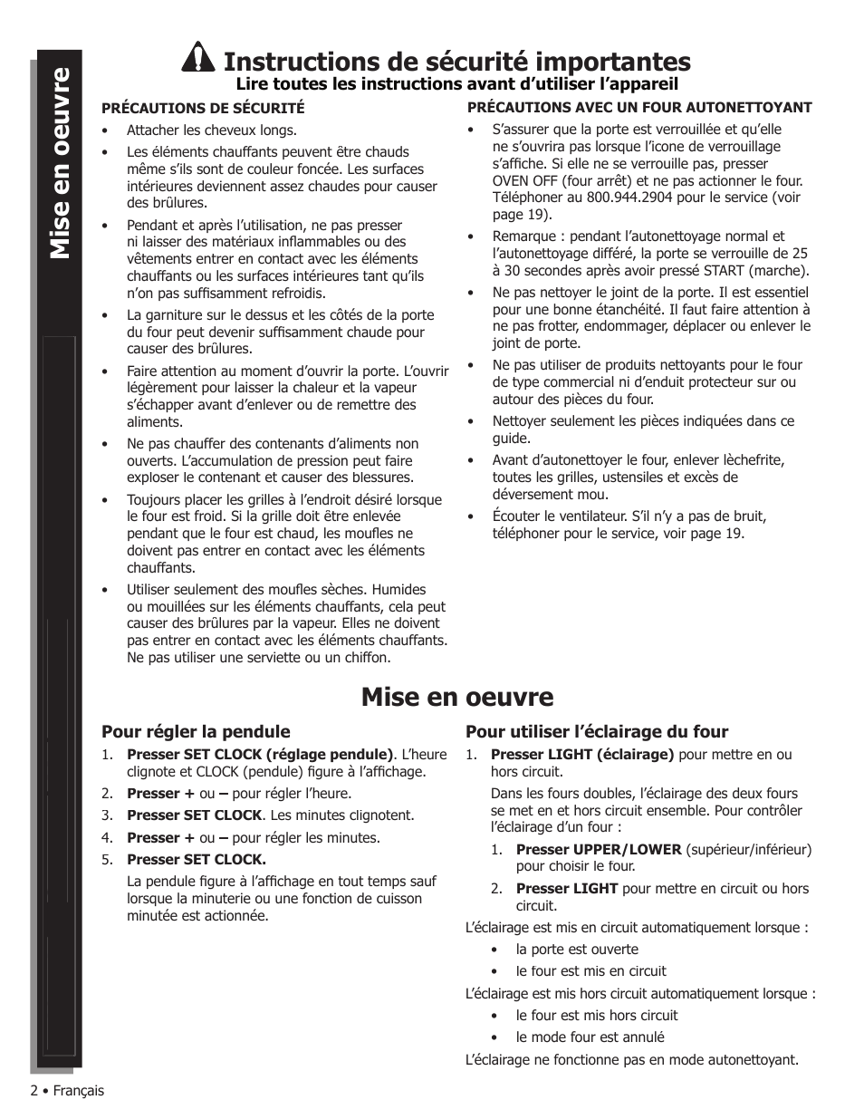 Instructions de sécurité importantes, Mise en oeuvre | Bosch WALL OVENS User Manual | Page 24 / 64