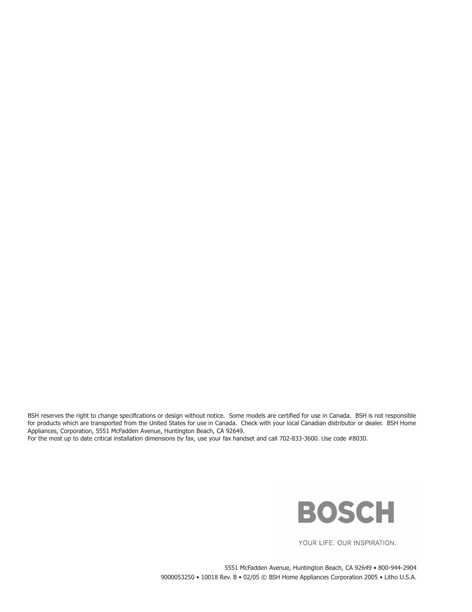 Bosch WALL OVENS User Manual | Page 64 / 64