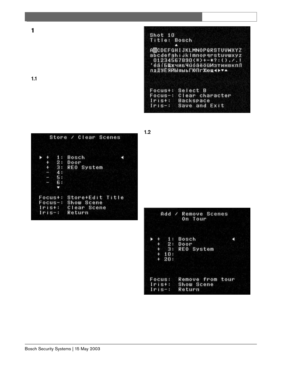 1skærm programmering | Bosch BasicDome Serien User Manual | Page 21 / 24