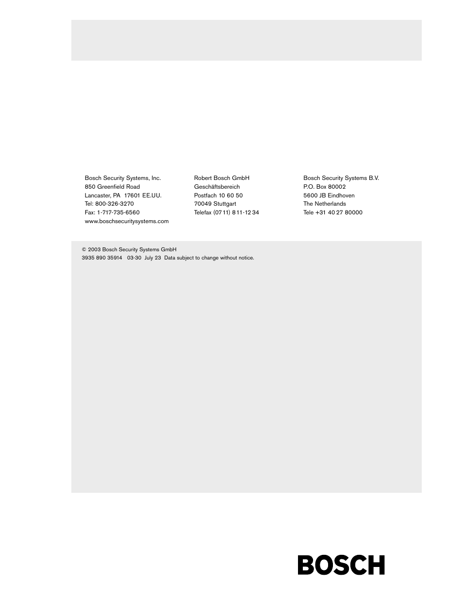 Bosch BasicDome Serien User Manual | Page 24 / 24