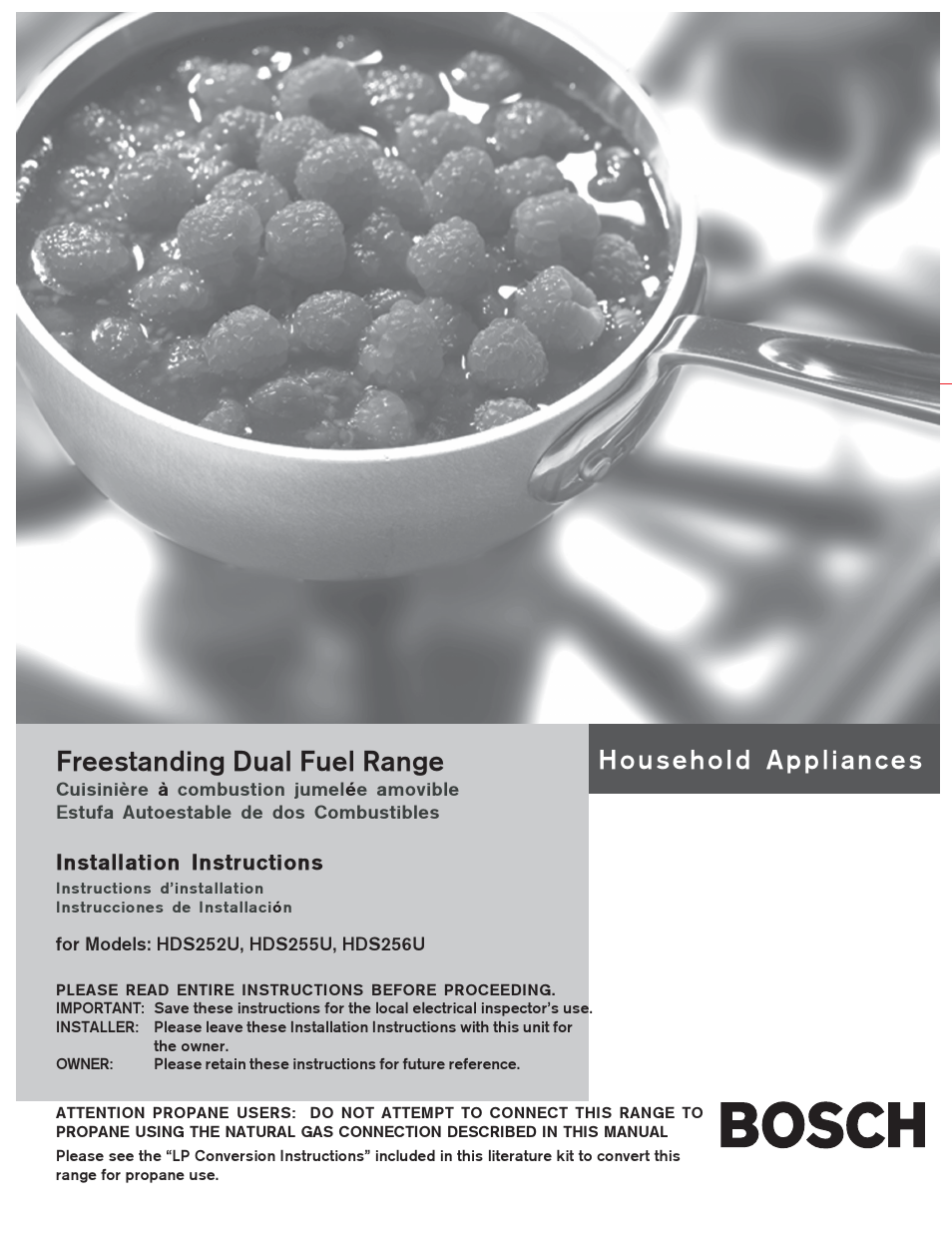 Bosch HDS256U User Manual | 24 pages