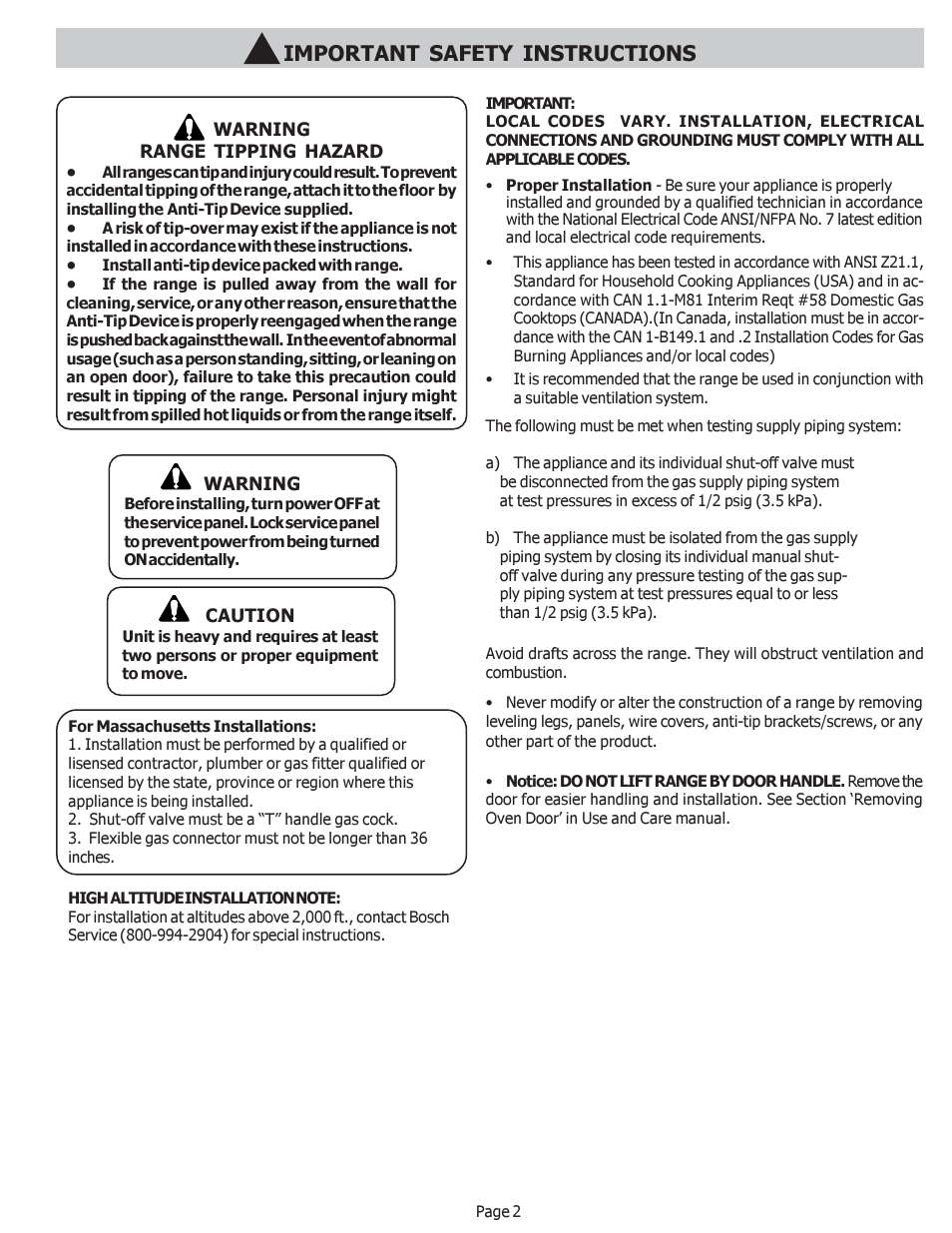 Important safety instructions | Bosch HDS256U User Manual | Page 3 / 24