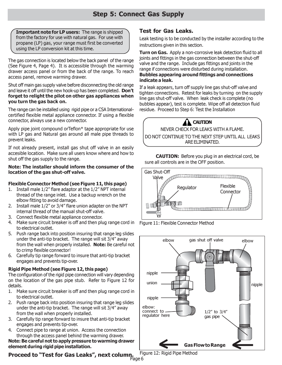 Step 5: connect gas supply | Bosch HDS256U User Manual | Page 7 / 24