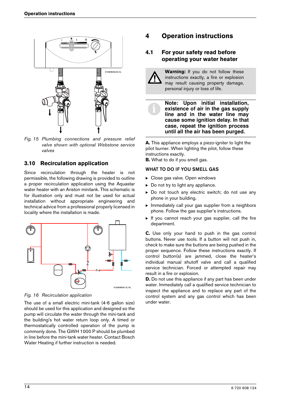 4operation instructions | Bosch GWH 1000 User Manual | Page 14 / 28