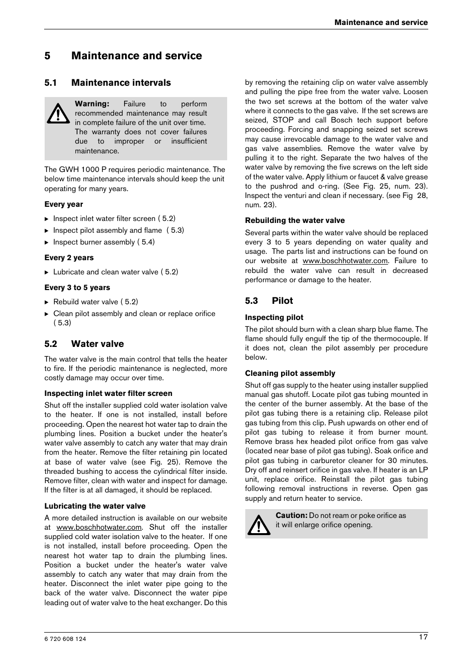 5maintenance and service | Bosch GWH 1000 User Manual | Page 17 / 28