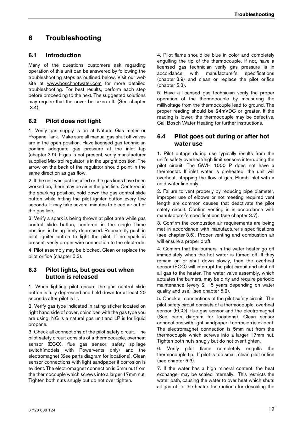 6troubleshooting | Bosch GWH 1000 User Manual | Page 19 / 28