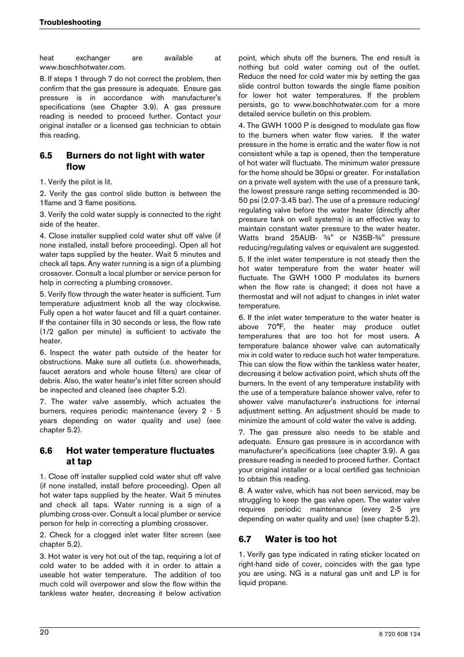 Bosch GWH 1000 User Manual | Page 20 / 28