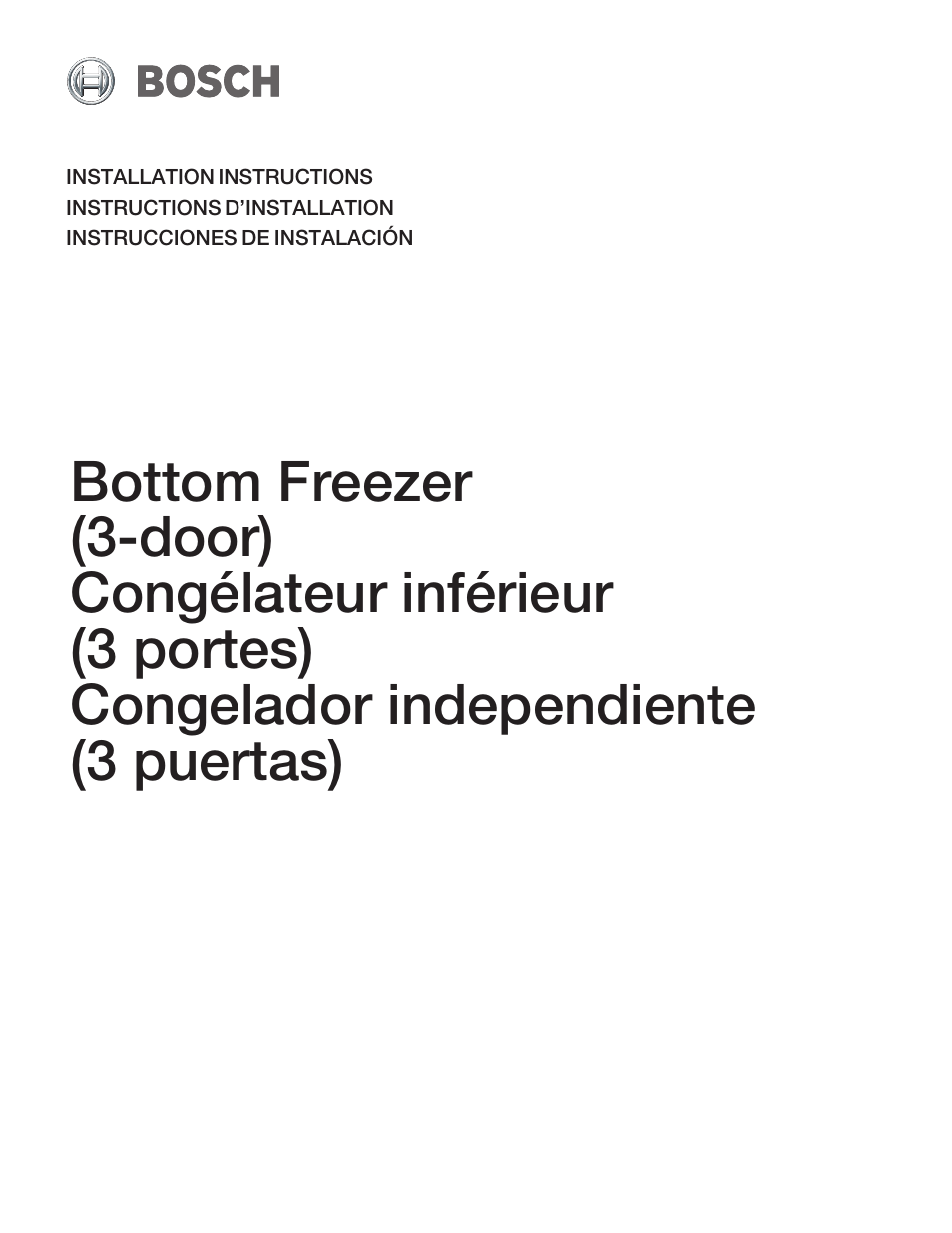 Bosch Bottom Freezer I User Manual | 92 pages