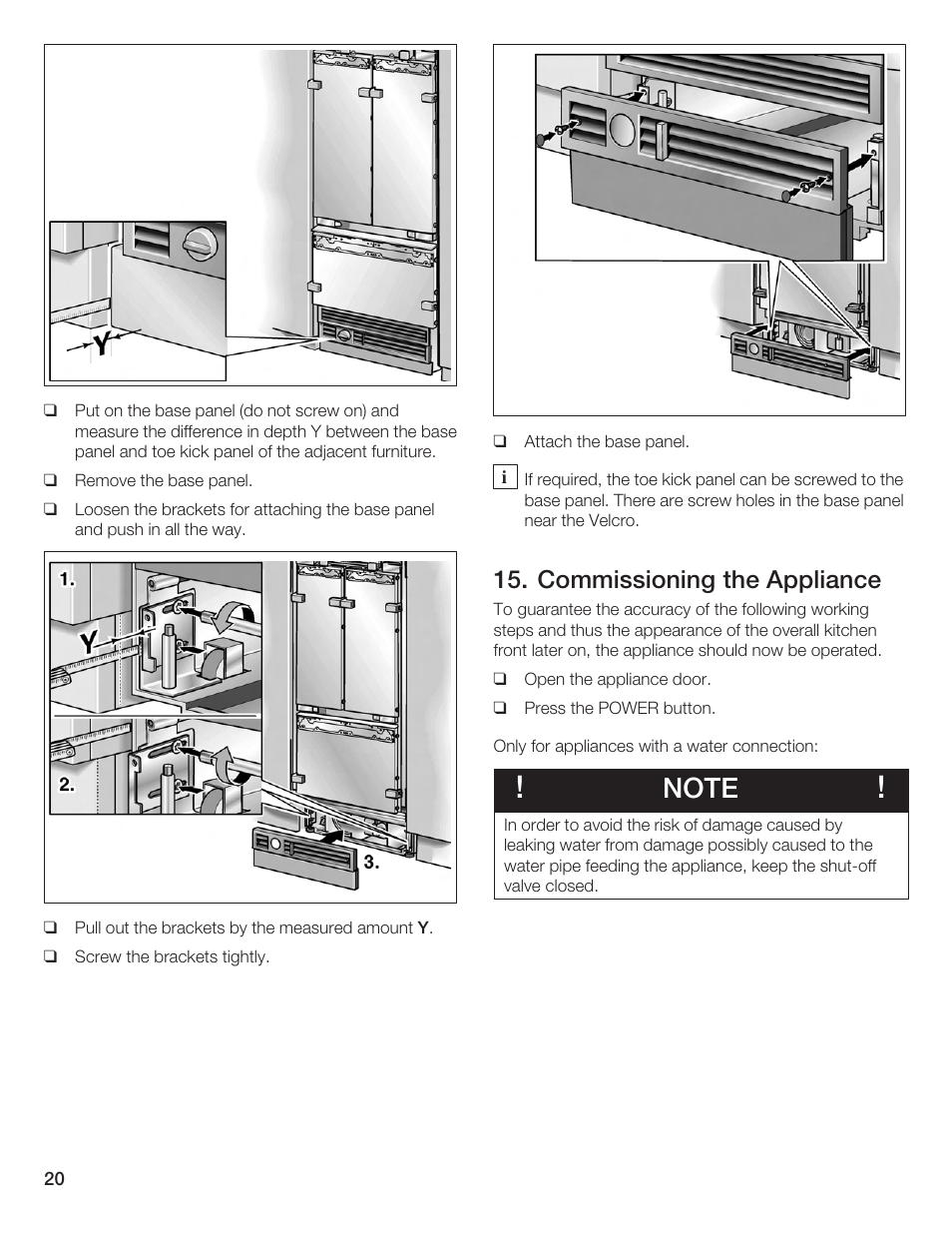 Commissioning the appliance | Bosch Bottom Freezer I User Manual | Page 20 / 92