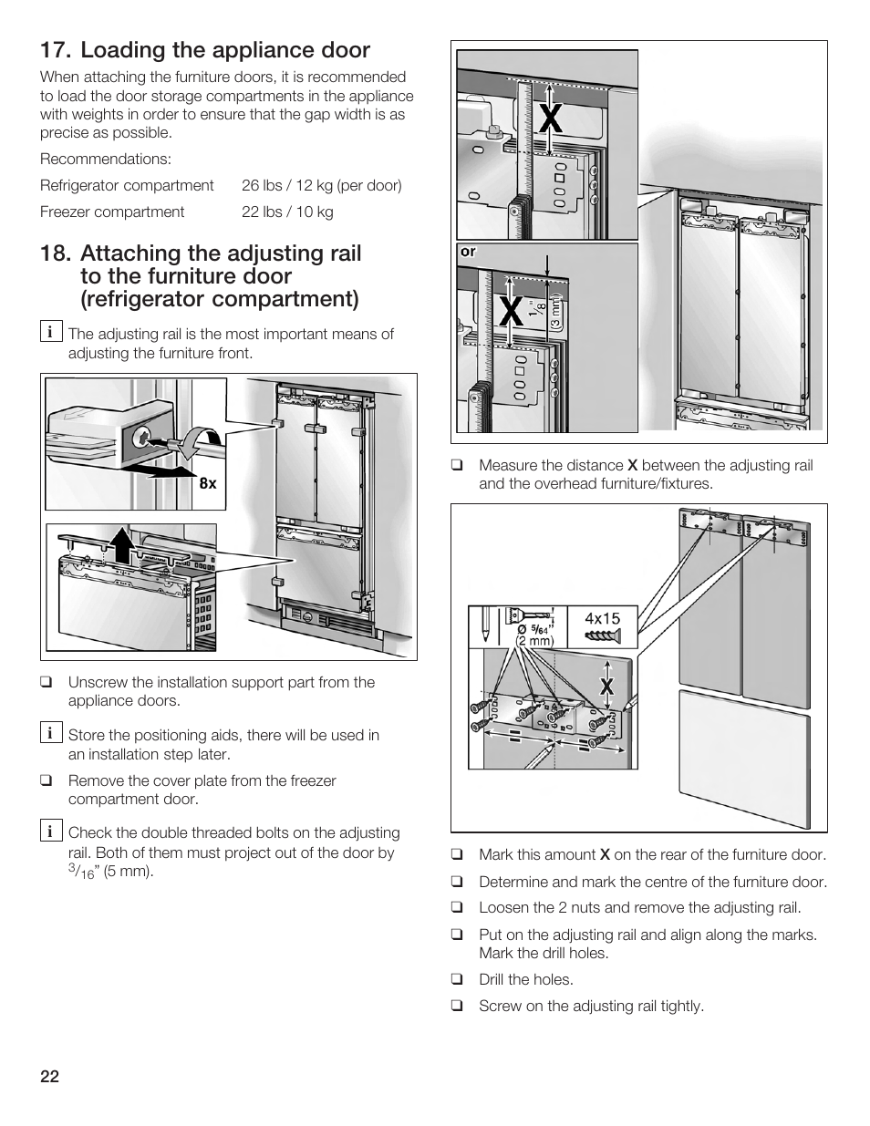 Loading the appliance door | Bosch Bottom Freezer I User Manual | Page 22 / 92