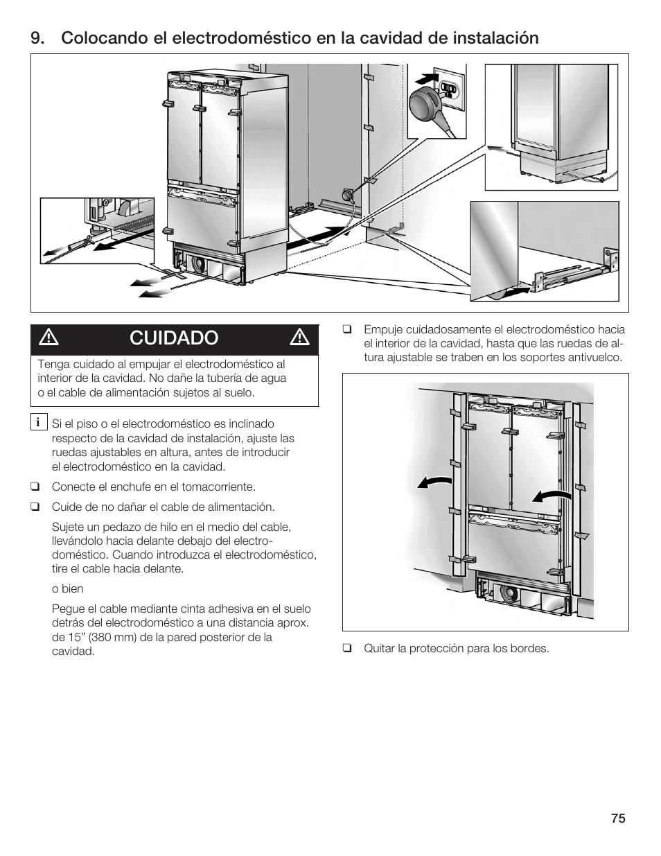 Cuidado | Bosch Bottom Freezer I User Manual | Page 75 / 92